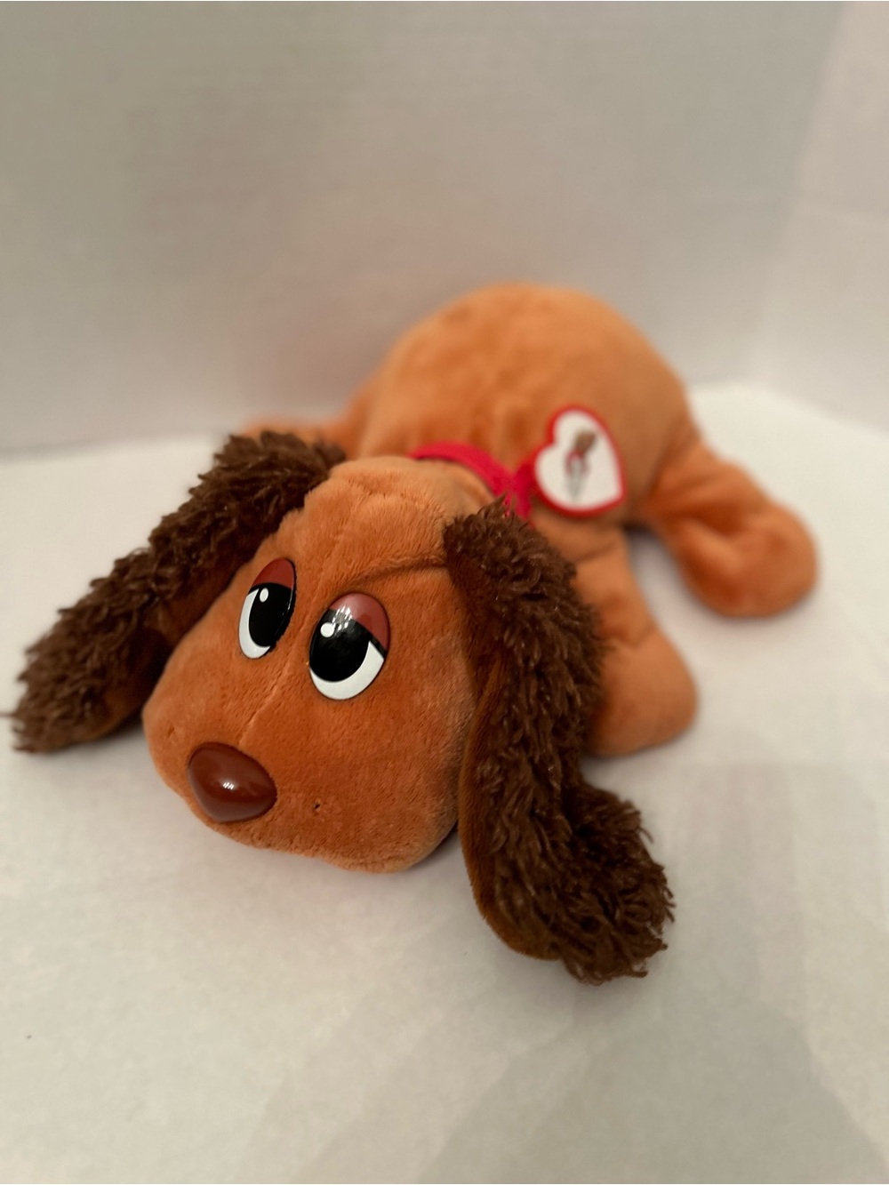 Pound Puppies Plush Brown Puppy Dog Toy with Heart Tag - Soft Pet Plush